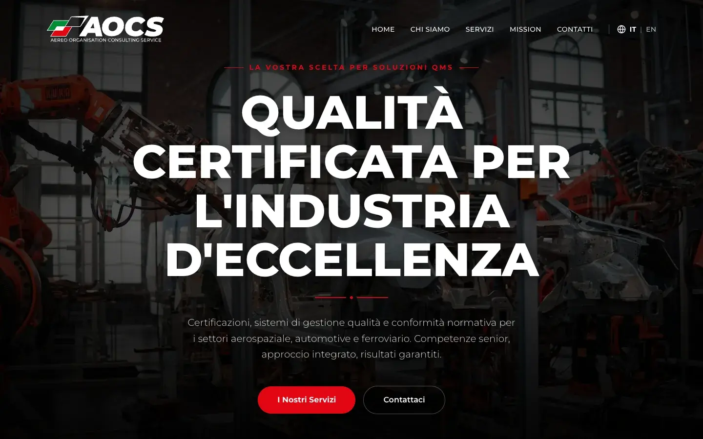 Sito web AOCS su desktop