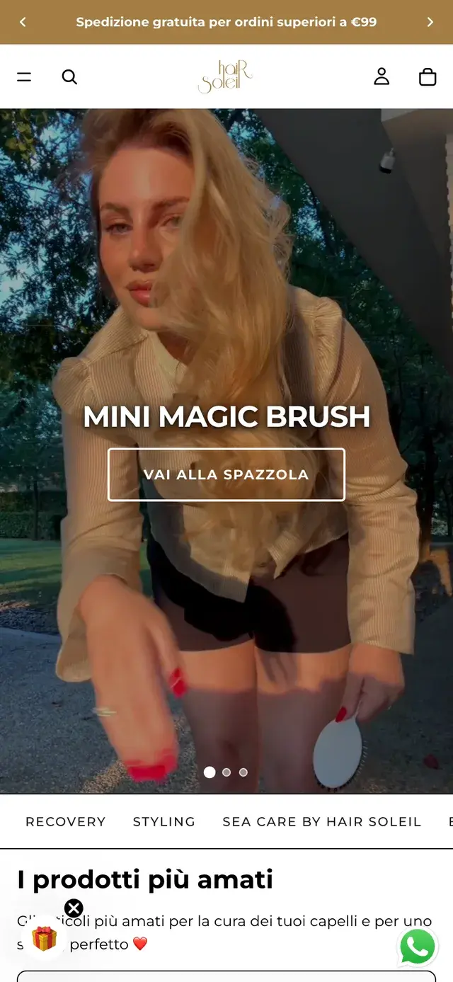 Sito web Hair Soleil su smartphone
