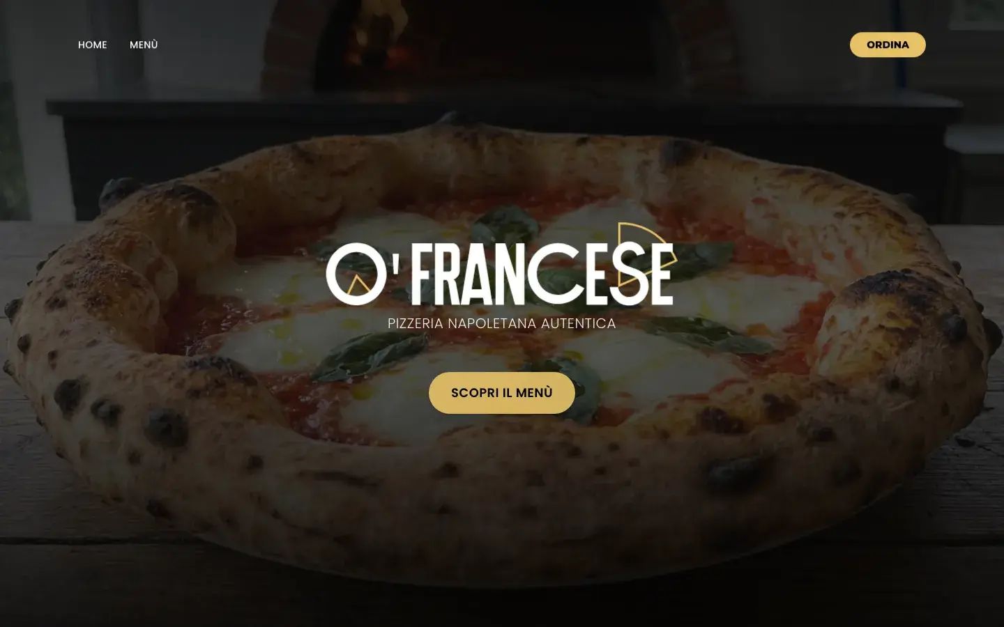 Sito web O’ Francese su desktop