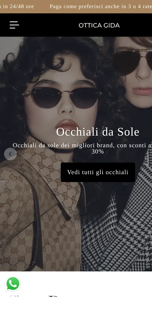 Sito web Ottica Gida su smartphone