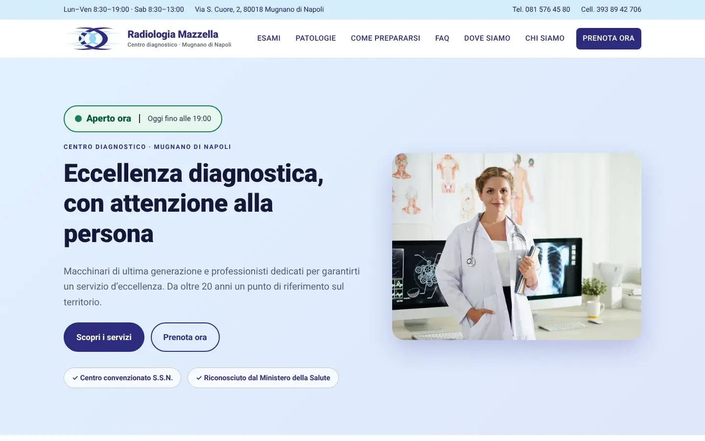 Sito web Radiologia Mazzella su desktop